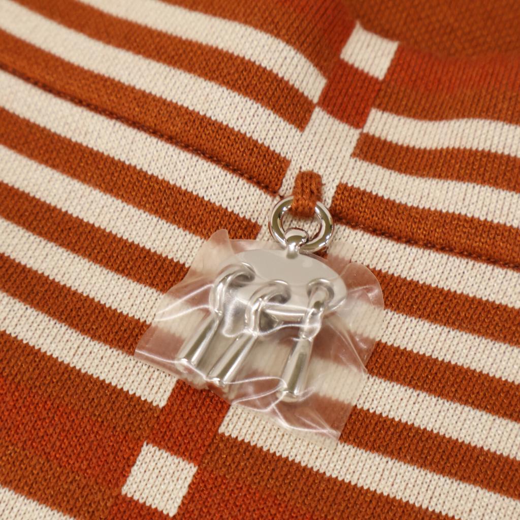 Hermes [New/Domestically Authorized] 5E2647DL Silk Blend Short Sleeve Knit Sweater/ Tops 34 OrangeUsed