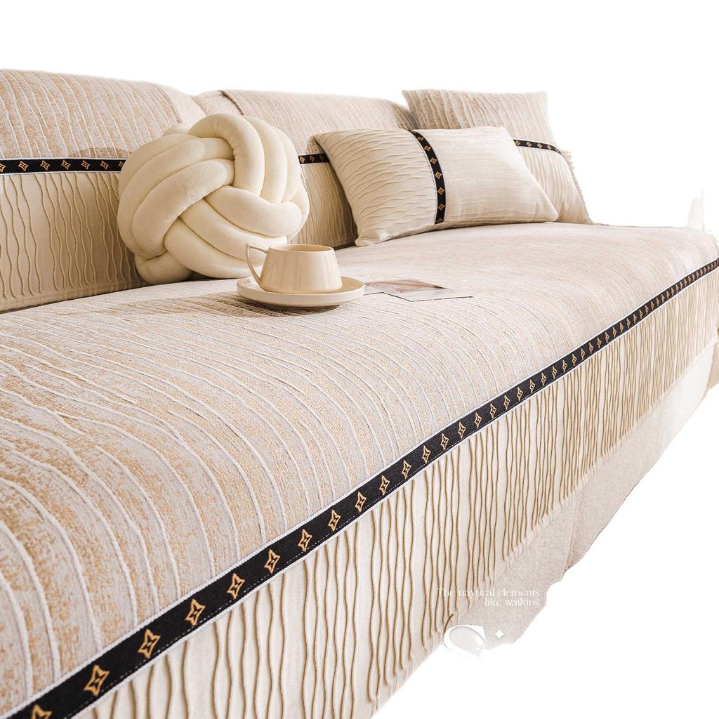 French Straight Sofa Cushion, Universal In All Seasons, Cream Wind Sofa Seat Cushion, Fixed Non-slip Light Luxury, High-end Sofa Cushion