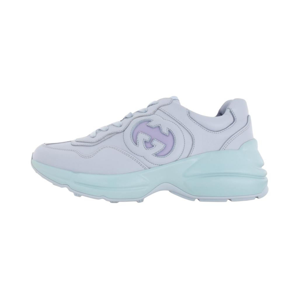 Gucci Rhyton Leather Low Top Chunky Sneakers Women's Light Blue 757887 UPG70 4949