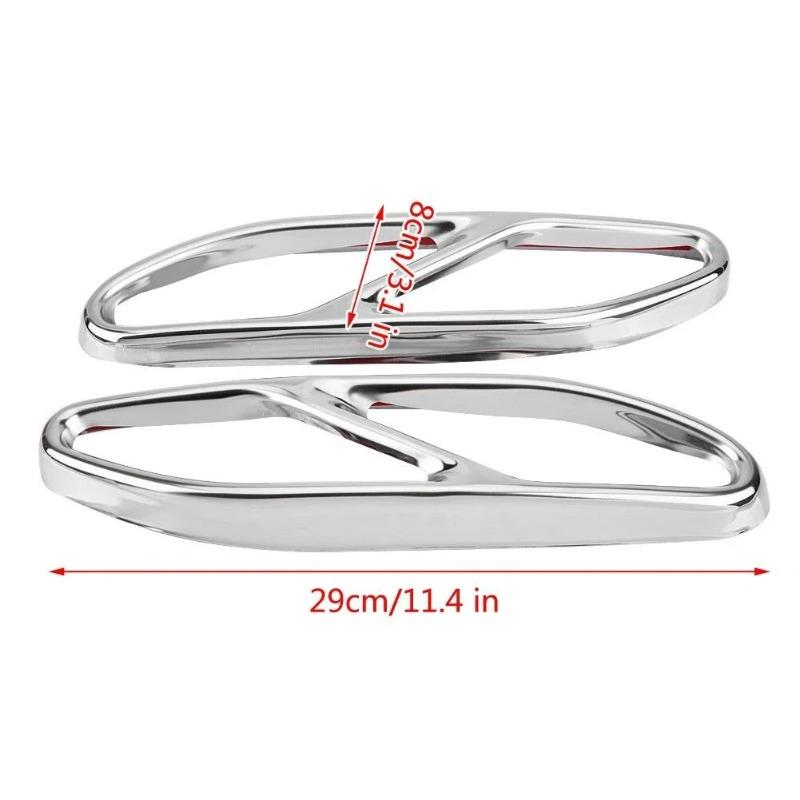 Hot Interior Mouldings 2pcs Steel Car Exhaust Muffler Tip Tail Pipe Cover Decoration Suitable for Mercedes Benz W222 S Class 201