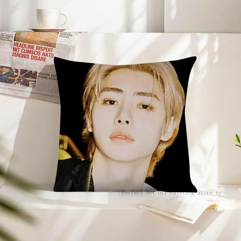 1 Stück KPOP Park Sunghoon Kissenbezug Quadratischer Kissenbezug Schlafzimmer Sofa Raumdekoration Lässig E-ENHYPEN Kissenbezug