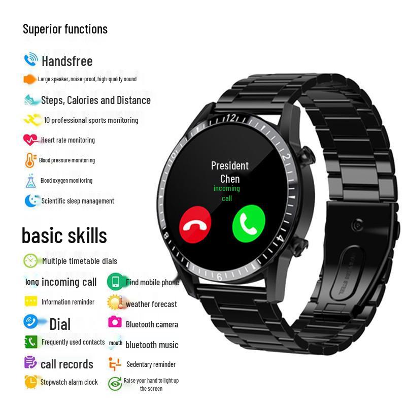 GT4 Smartwatch: Advanced Model with Call Functionality, Sports Tracking, Heart Rate & Blood Pressure Monitoring, Bluetooth Compatibility.