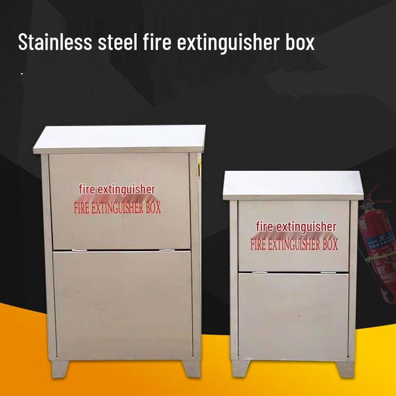 OLOMM 304 Stainless Steel Dual Fire Extinguisher Cabinet Dual 4kg Capacity