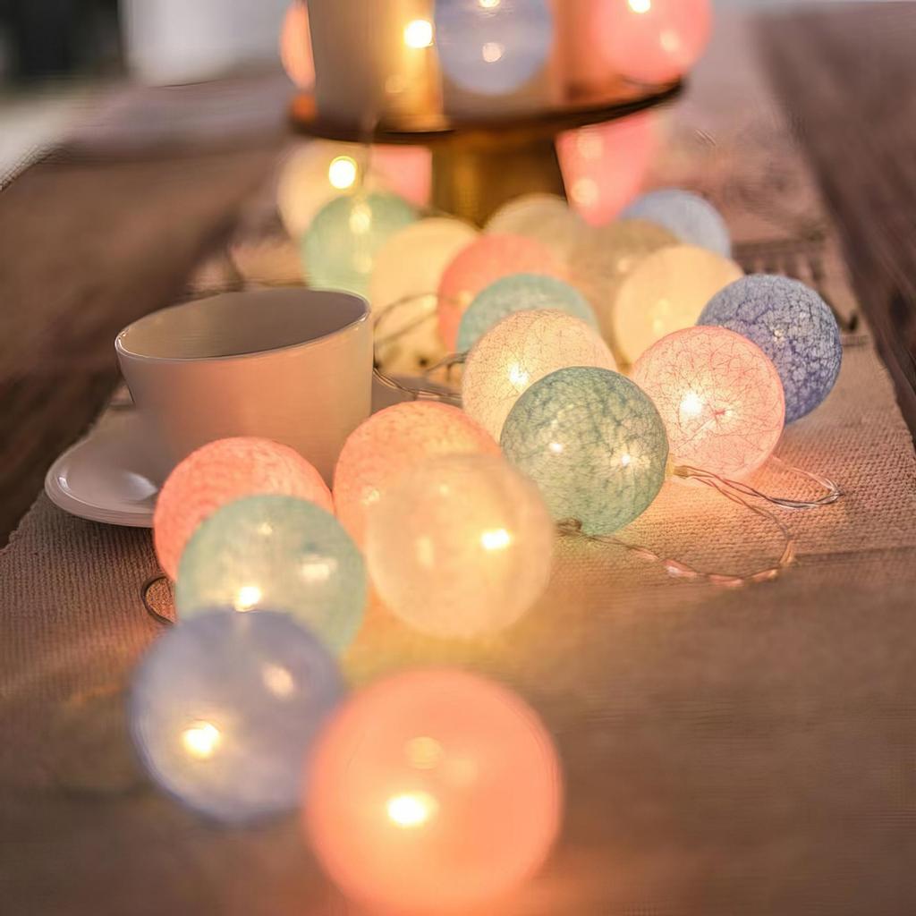 Outdoor LED Cotton Ball String Lights - Perfect for Tents, Weddings, Parties, and Birthdays