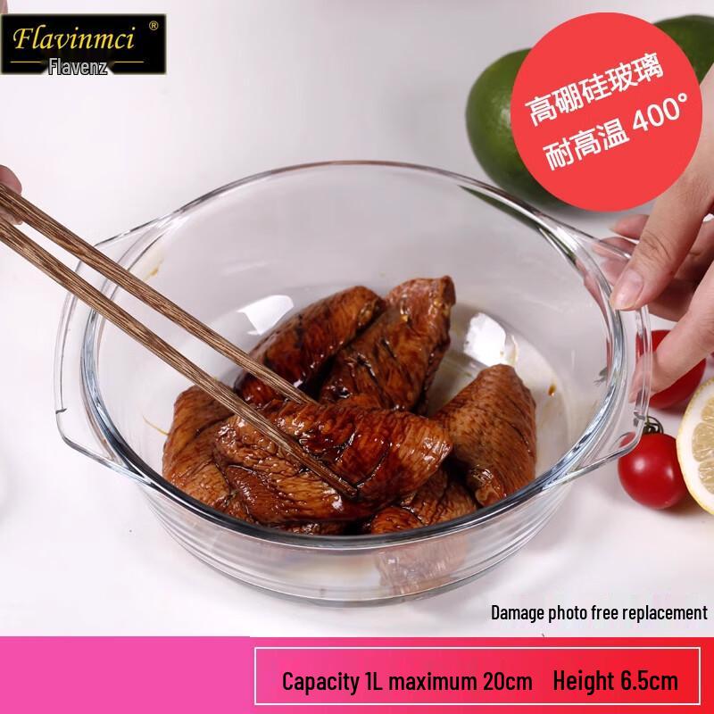 

Flavinmci Heat-Resistant Glass Bowl