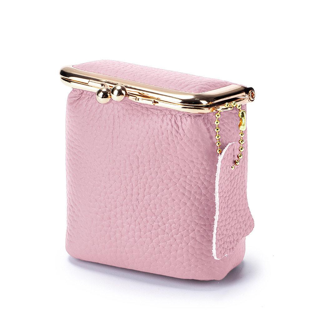 Mini Portafoglio da Donna in Vera Pelle con Chiusura a Bacio - Pochette Versatile per Monete e Rossetto