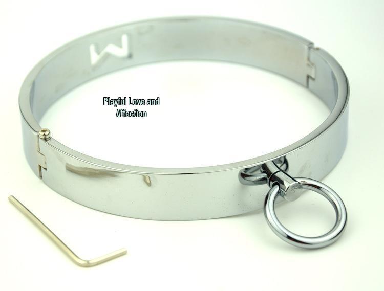 Metal Traction Collar with Nipple Clamps for BDSM Slave Training