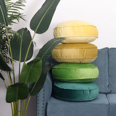 Japanese Style Simple Round Velvet Cushion Candy Color Sofa Cushion Covers No Fillings Tatami Homestay Decor Pouf Pillowcase