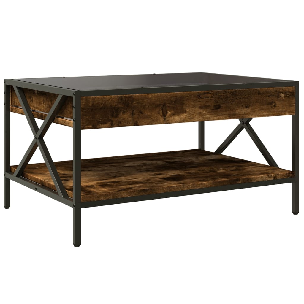 Infinity LED Coffee Table in Smoked Oak 70 x 50 x 38 cm