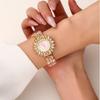 New creative flower curve design flower shape diamond women's quartz watch bracelet watch