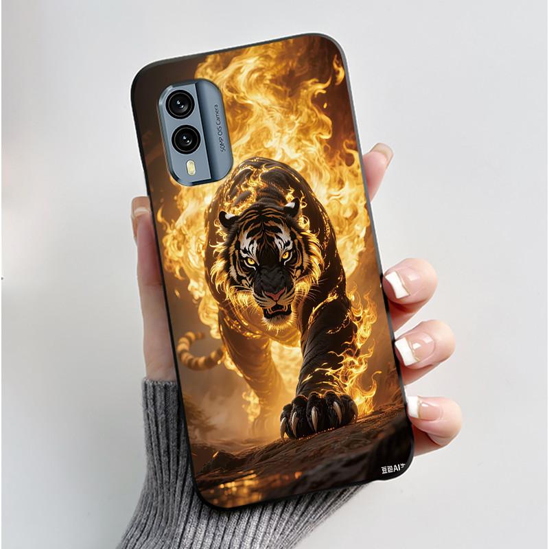 Casing For Nokia X30 5G Anti-scratch Bumper Soft Shell For Nokia XR21 Beautiful Brightly Colored Sunflower Pattern Black Case