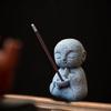Japanese Jizo Monk Incense Holder For Sticks Zen Monk Incense Burner Sandstone Buddha Incense Stick Holder