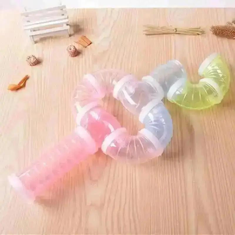 New U-type Plastic Pipe Line Tubes Training Play Connected External Tunnels Toys For Small Animals Hamster Cages Product Supply