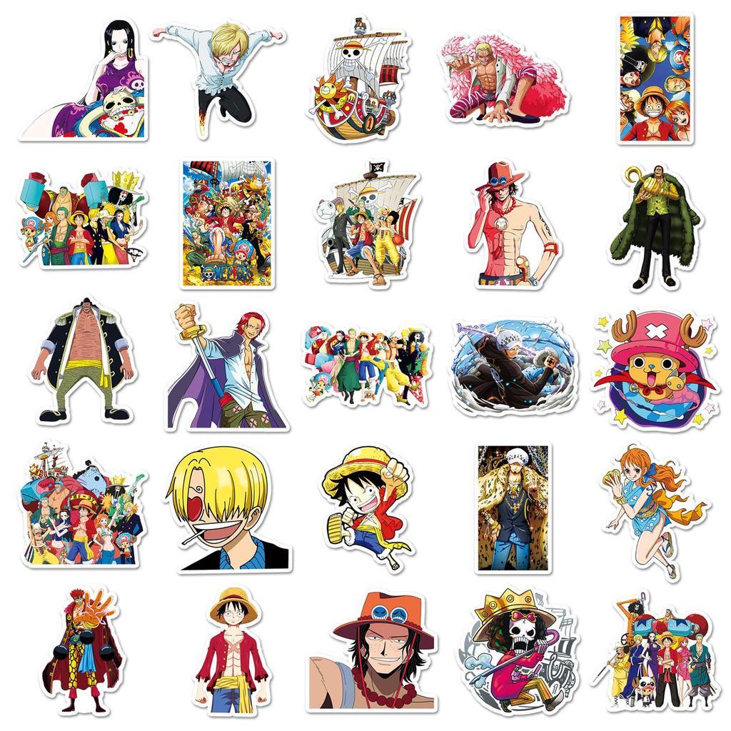 50 Waterproof One Piece Anime Character Stickers for Phone Cases