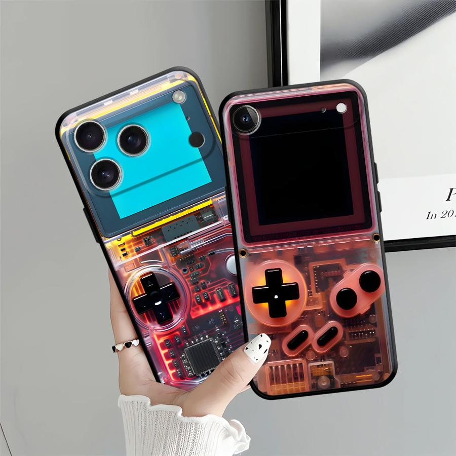 Schwarze weiche Handyhülle für iPhone 15 16 14 Plus XR 17Air 7 8 13 12 11 17 Pro Max XS Max Rote Spielkonsole