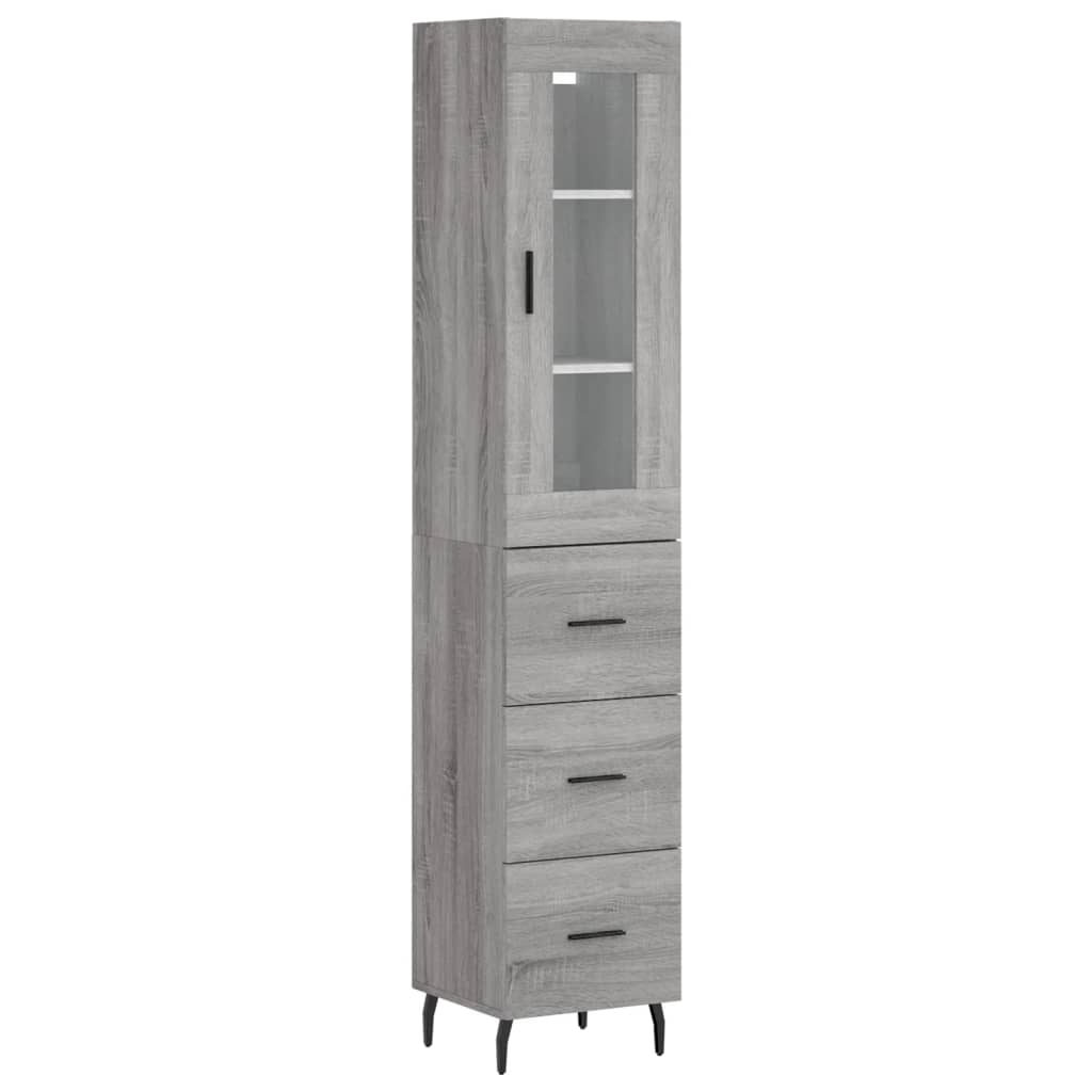 Highboard Gray Sonoma 34.5 x 34 x 180 cm Engineered Wood