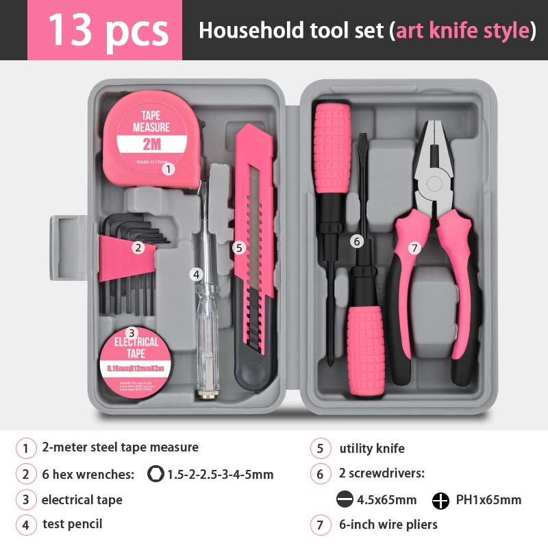 Multifunctional Home Toolbox Hardware Tools Complete Manual Decoration Tools