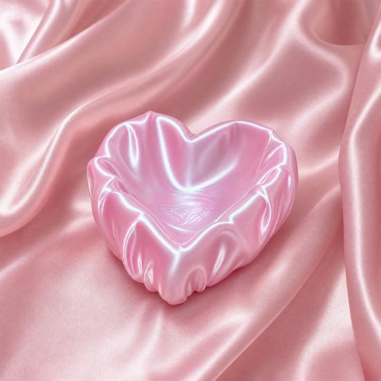 Yousheng Ruffle Love Heart Jewelry Tray, 3D Printed Earrings Necklace Ring Dish Tray, Decorative Keys Trinkets Holder Organizer Tray
