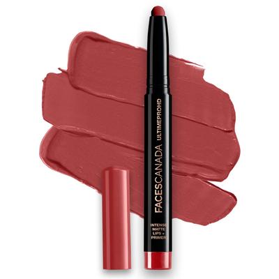 FACES CANADA Ultime Pro HD Intense Matte Lips + Primer - Bloodmoon 20, 1.4g | 9HR Long Stay | Primer Infused For Flawless HD Matte Finish | Intense C