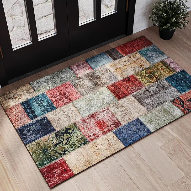 Living Room Carpet Retro Ethnic Style Carpets Machine Washable American Home Decoration Rug Persian Bedroom Bedside Floor Mat