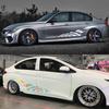 Car Side Body Stickers Scratches Lattices Racing Sport Style Decor Decals Cover Vinyl Film Dcoration Auto Tuning Accessories