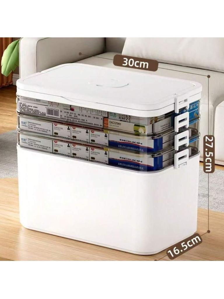 Portable Large Capacity Emergency Medical Kit Household Medicine Chest Multi-Layer Drug Storage First Aid Supplies Organizer