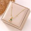 Irregular Gem Titanium Steel Necklace with 18K Gold Plating - Non-Fading, High-Grade Jewelry.