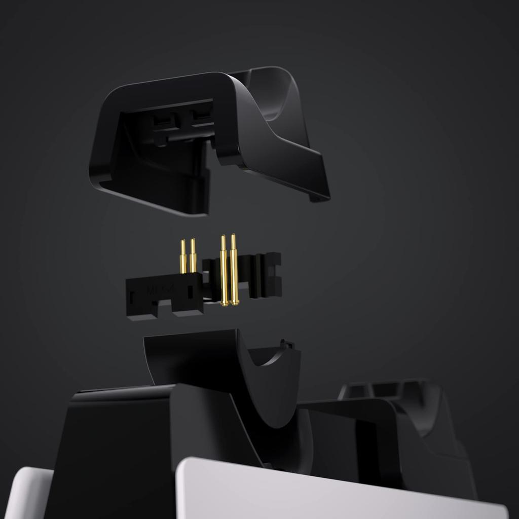 eXtremeRate Black RiseDock Kit Upgrade Stand for PS5 eXtremeRate RISE RISE4 Remap Kit Compatible Charging Redesigned Charging Station Extender for PS5