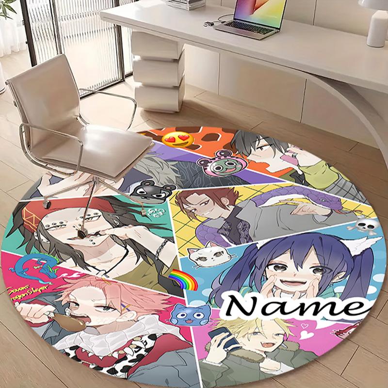 Personalized F-Fairy Tail Round Chair Office Rug - Perfect for Mat, Office Chair & More - Ideal Gift for Birthdays and Holidays
