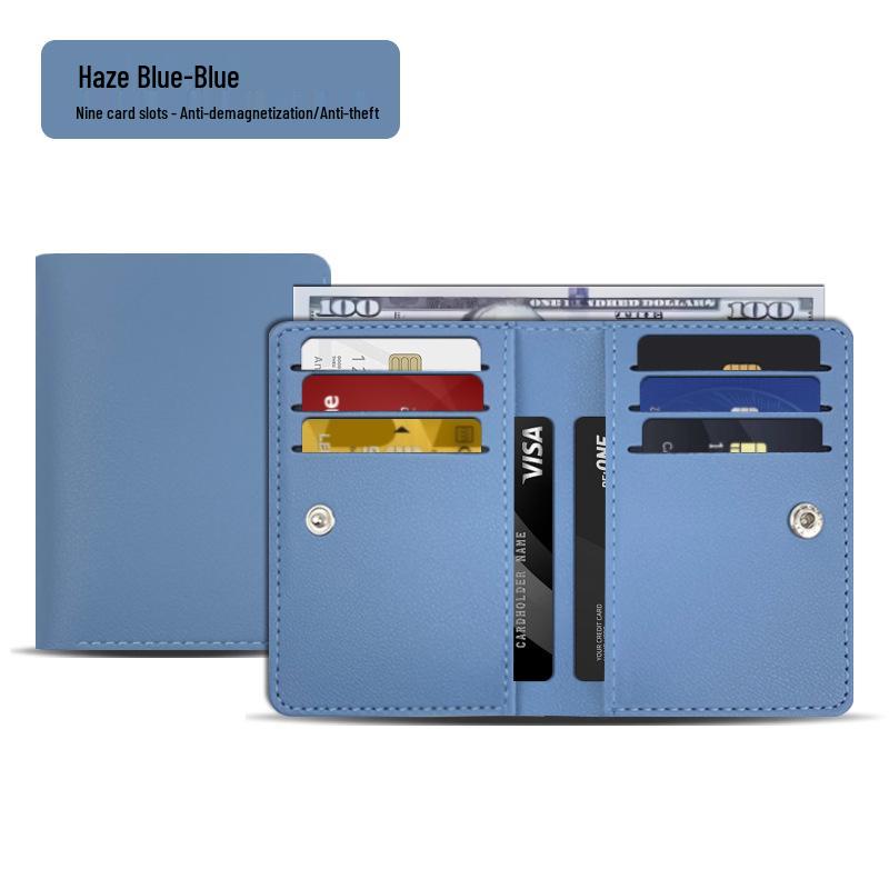 

RFID Anti-Theft Leather Card Holder with Multi-Card Slots and Large Capacity for Change