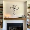 Metal Wall Art Heart Infinity Symbol Black Iron Love Decor for Home Wedding