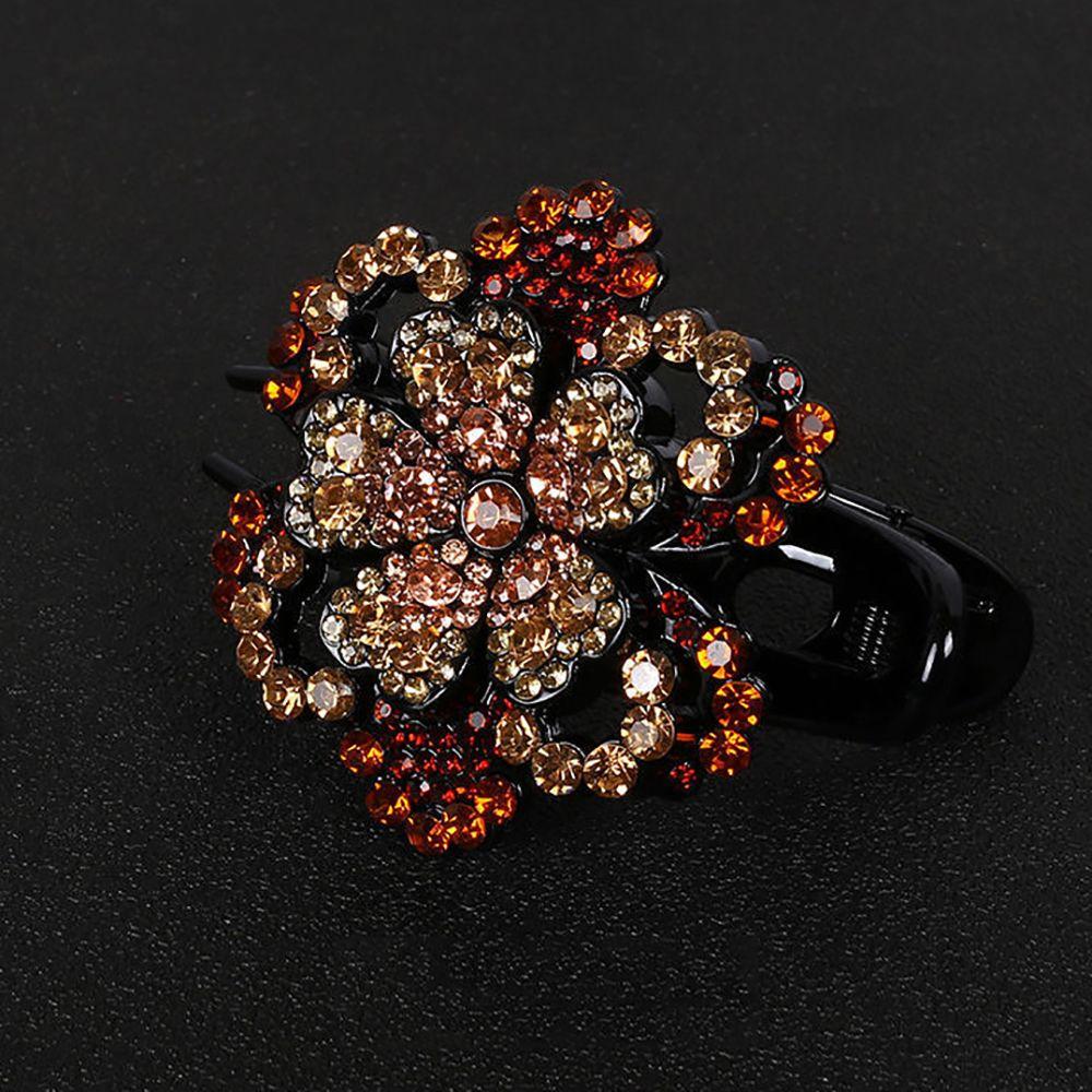 Bentiță Acrilică pentru Fete Clamă de Păr cu Strass Suport Coadă de Cal Clips cu Cioc de Rață Flori Accesorii Păr