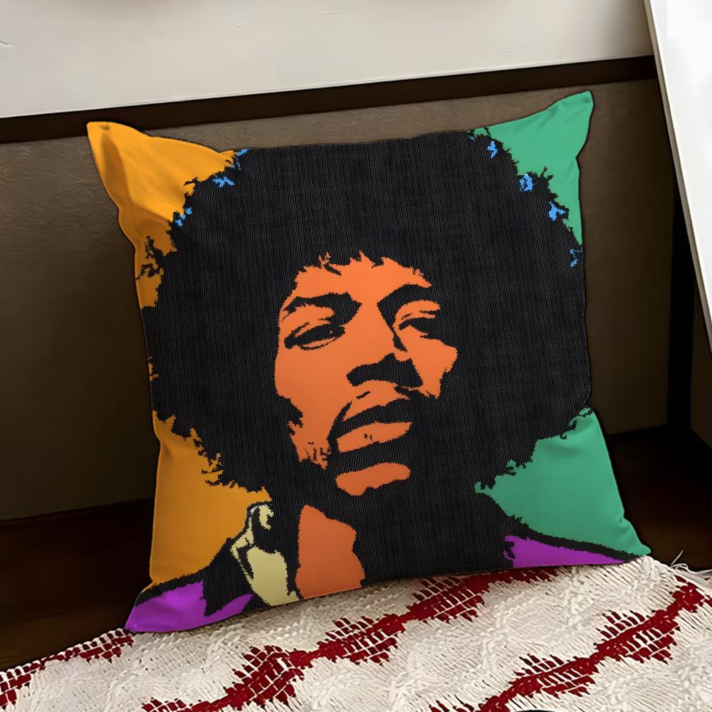Singer JJimi Hendrix Cushion Cover Reversible Soft Durable Pillow Cover Home  Car MultiScene Use for Daily Comfort