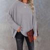Women's Winter Knitted Warm Color Loose Hole Long Sleeve Top