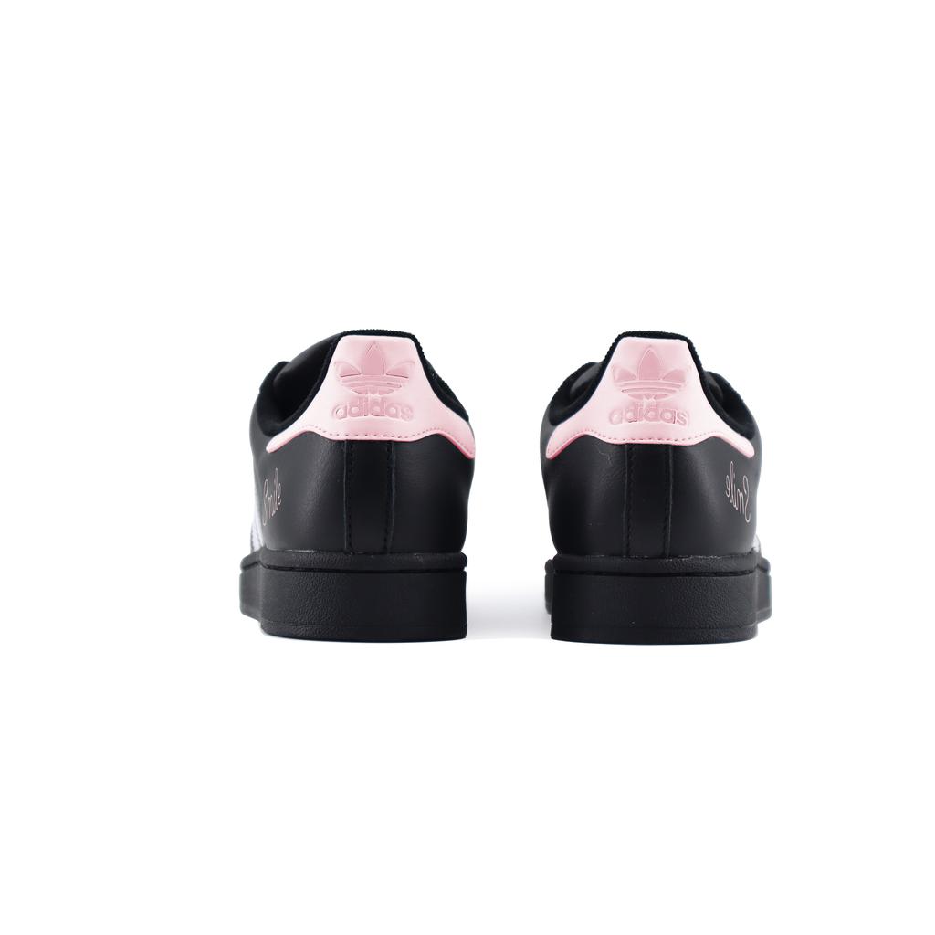 Adidas Originals Superstar 2 Low top Skateboard Shoes Unisex Black Pink JI0079(Team1253-smile)
