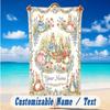 Easter Bunny Theme Beach Towel Personalized Custom Name & Text Soft Quick Dry Beach Towel for Swimming Travel