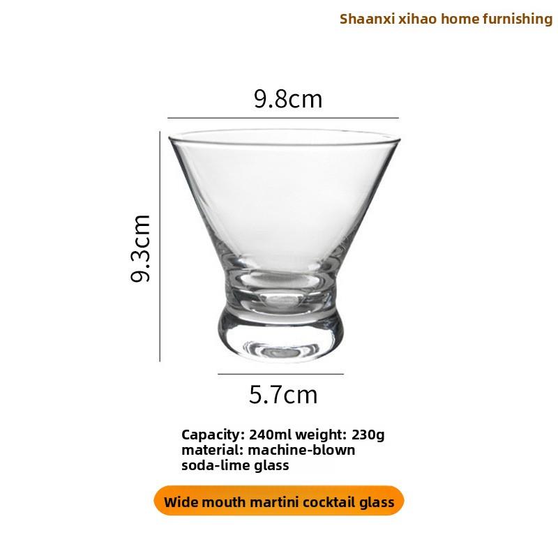 Short Footed Martini Glass Cup, Wide Mouthed Ice Cream Glass, Creative Dessert Ice Cream Cups, High-end Cocktail Whisky Glass
