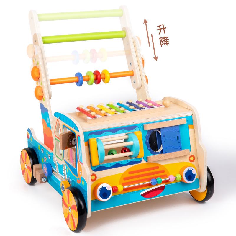 Multifunctional Wooden Baby Walker and Educational Toddler Push Toy Gift