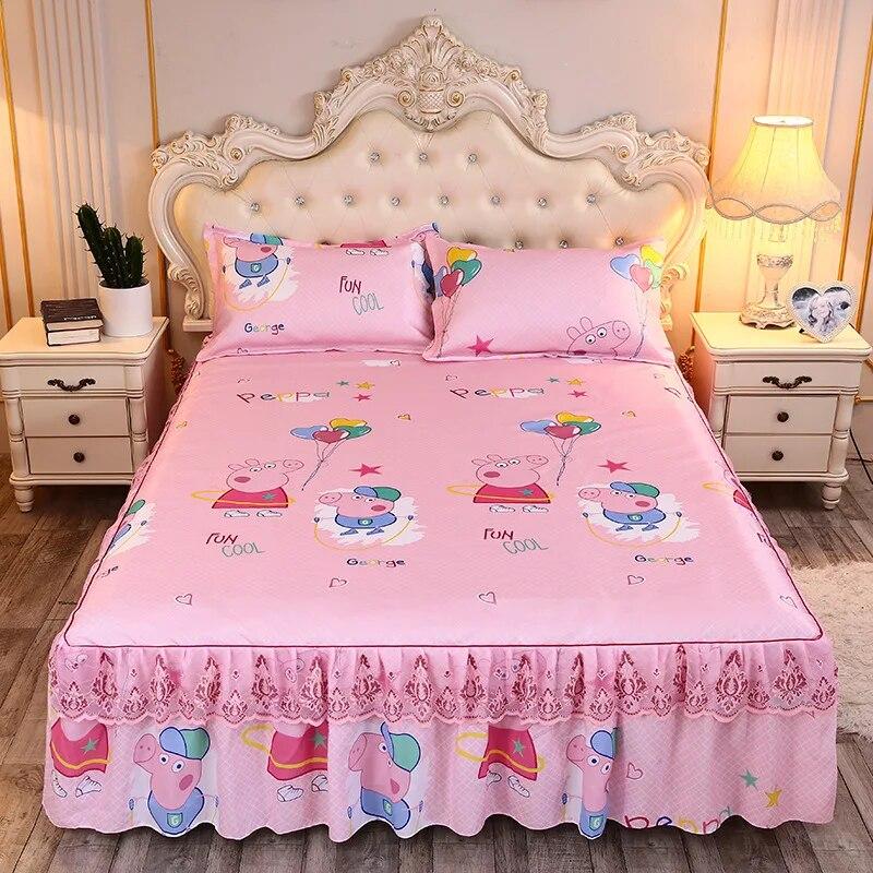 Summer Cool Mat Bed Skirt Princess Style Cute Bed Sheets Embroidered Sheets Fitted Bed Sheet Bedspreads Ice Mat Home Textiles