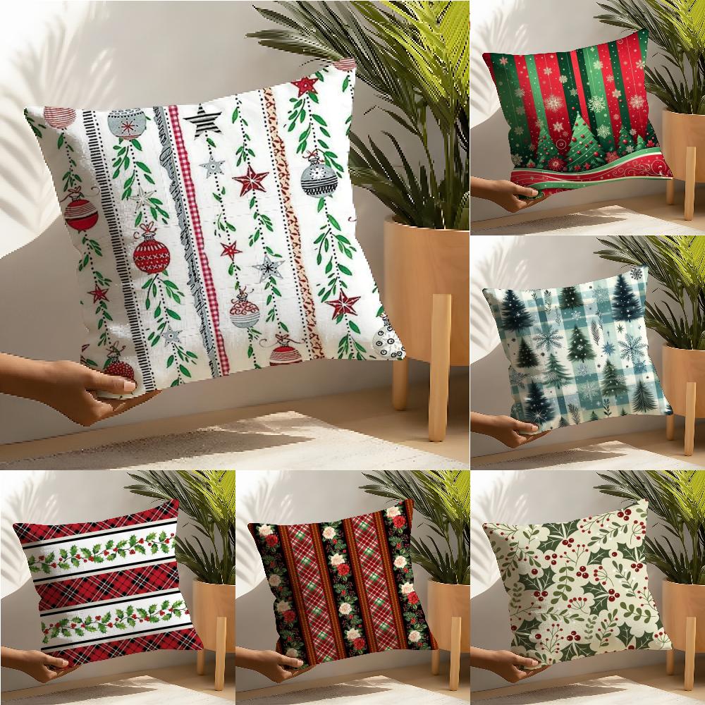 Snowflakeshaped treelike striped pattern Pillow Case linen pillow case sofa home decor cushion cover cushion cove