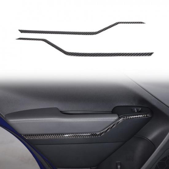 Soft Carbon Fiber Rear Door Upper Side Slot Trim Sticker For Subaru Crosstrek 24