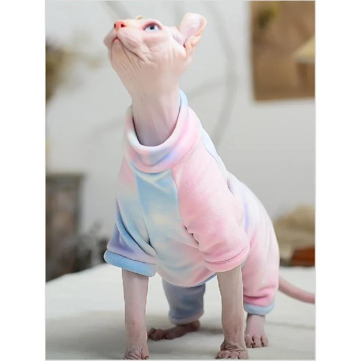 Winter Sphinx Cats Clothes Cotton Kittens Jumpsuit Warm Clothing For Sphynx Pet Costumes Plus Velvet Thickening DevonRex Ragdoll