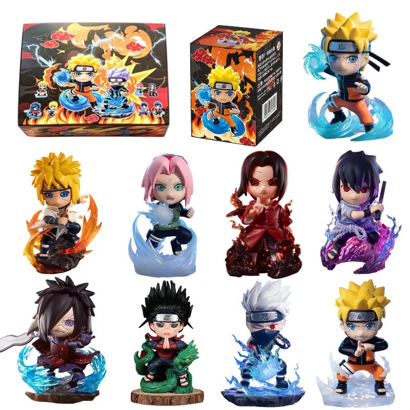 9 piezas Naruto Uzumaki Shikamaru Kakashi Madara Figura de Acción Anime Colección Modelo de Dibujos Animados Adorno Juguetes Regalos