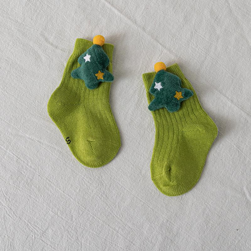 

Осенние мультяшные хлопковые носки для малышей мальчиков и девочек, 0-3 года, средней длины, свободного кроя S 0-1 years, foot length 9-11CM