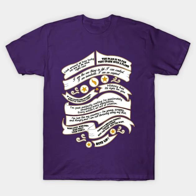 Hamilton Musical Quote TShirt 100 Cotton ONeck Summer Short Sleeve Casual Mens Tshirt Size S3XL