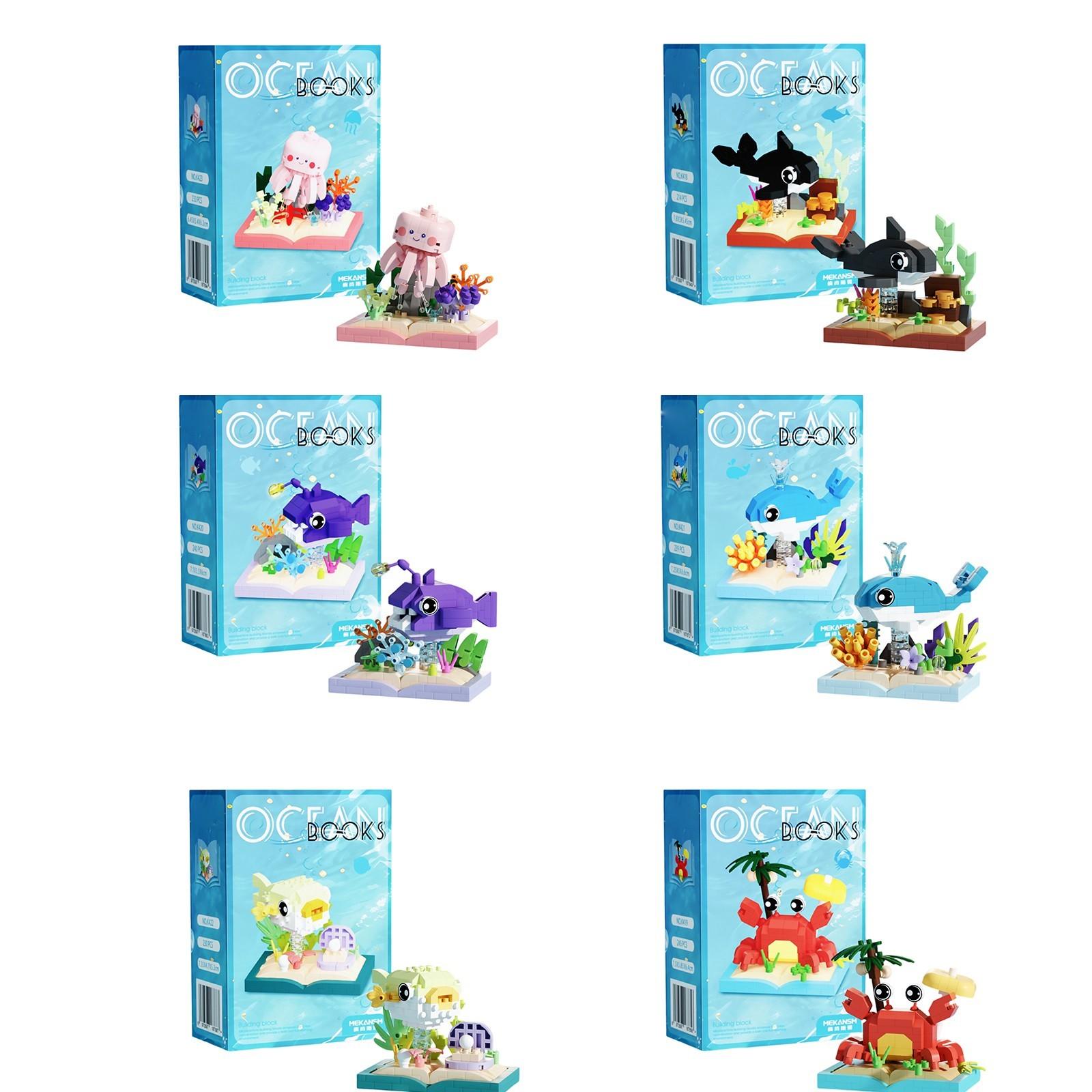 

Микро- Сборка Зданий , Книги об Океане, Подводный Мир, Голубые Киты, Рыбы Фугу, Детские Развивающие Игрушки И Подарки One Size