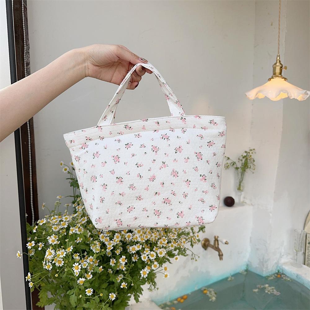 Холщовая сумка весенняя хлопковая холщовая сумка с цветочным принтом сумка-тоут сумка через плечо нишевая сумка