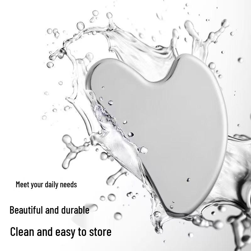 Heart-Shaped Stainless Steel Gua Sha Board for Face Lifting and Massage