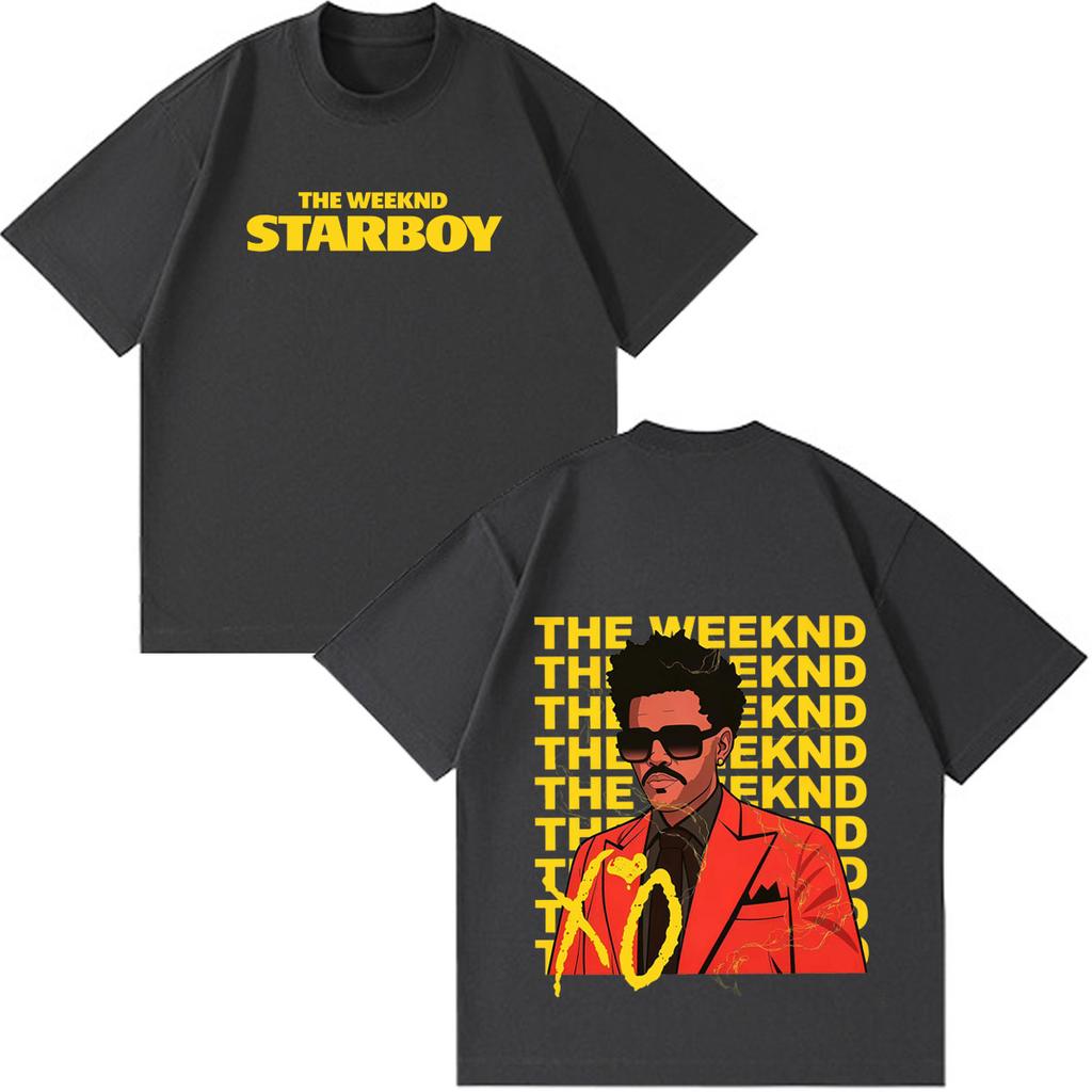 Rapper The Weeknd Music Album Cover T Shirts Men Women Fashion Hip Hop T Shirt Short-sleeved Casual Cotton Oversized T-shirts