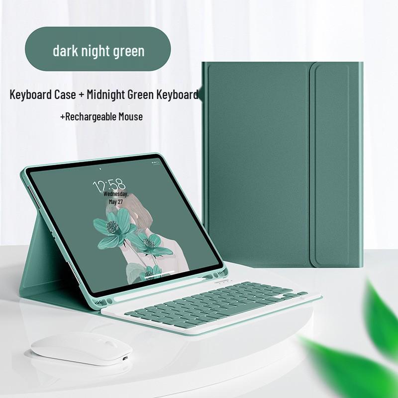 2024 iPad Air 6 Silent Bluetooth Keyboard Case with Pen Slot for 11-Inch Tablet